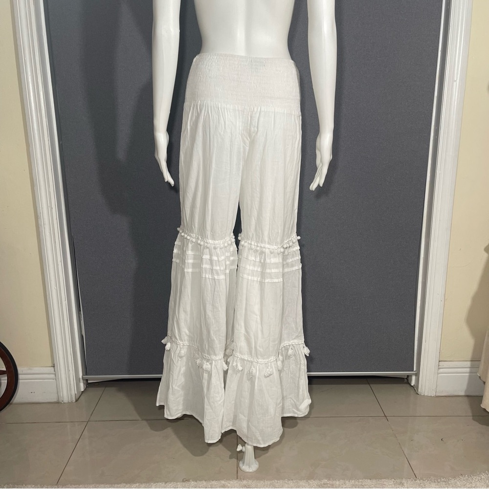 Antica Sartoria by Giacomo Cirque white embellished wide leg pants - Picture 7 of 9